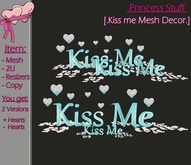 .Princess Stuff. [Kiss Decor] Auqa & White Gliter! [Boxed]