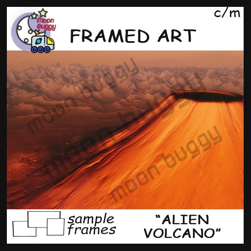 Moon Buggy Framed Science Fiction Fantasy Art Alien Volcano