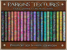 Parkins Textures - Phillipa Set - 20x Full Perm Seamless 1024x1024 - Fabric, Spot, Dot,