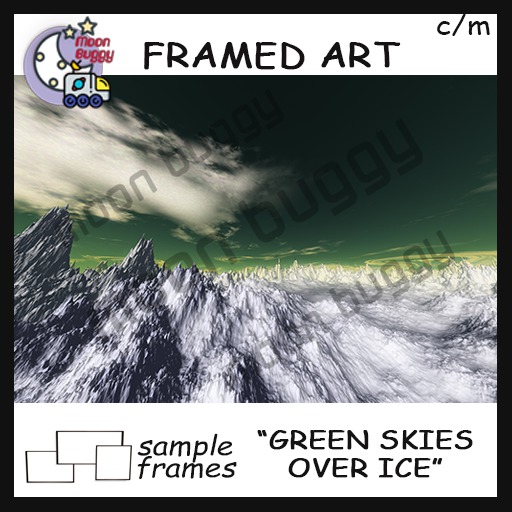 Moon Buggy Framed Science Fiction Fantasy Art Green Skies Over Ice