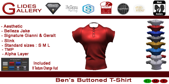 Ben Buttoned T-Shirt (Aesthetic,Signature,Slink etc.)