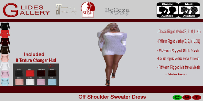 Off Shoulder Sweater Dress Boxed