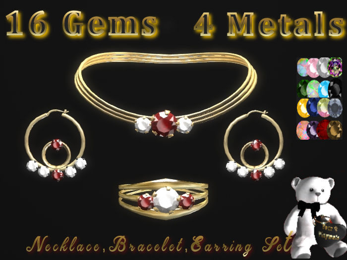 Necklace , Earring , Bracelet   Brilliant cut Tri SET promo 75