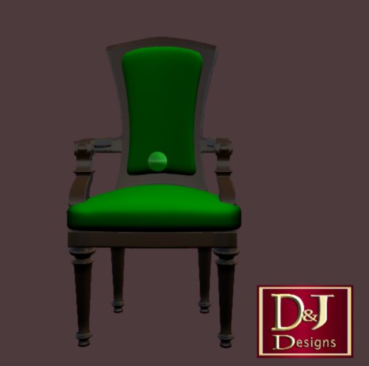 D&J Antique chair green