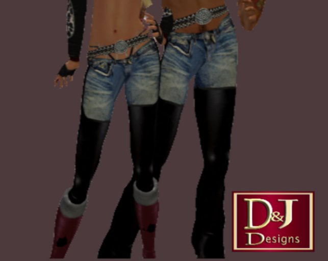 D&J Denim unisex pants w/belt and chaps