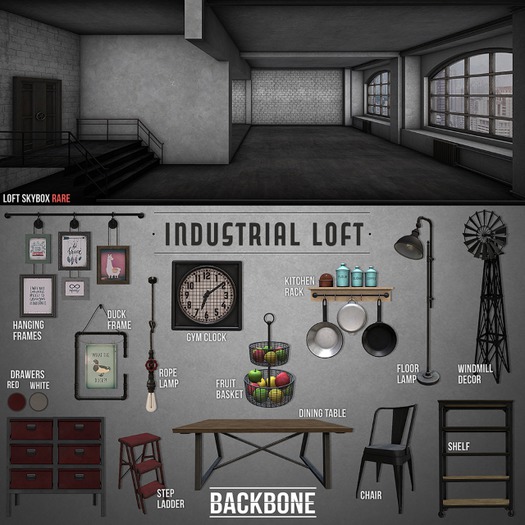 BackBone Industrial Loft - Drawers - Red