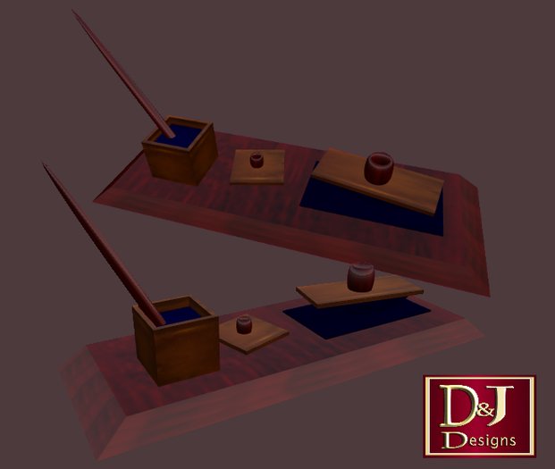 D&J Inkwell & blotter set