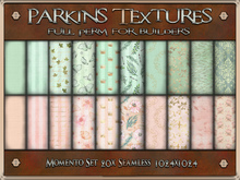 Parkins Textures - Momento Set - 20x Full Perm Seamless 1024x1024 - Fabric, Textile, Gown, Cloth, Pink, Green, Pastel