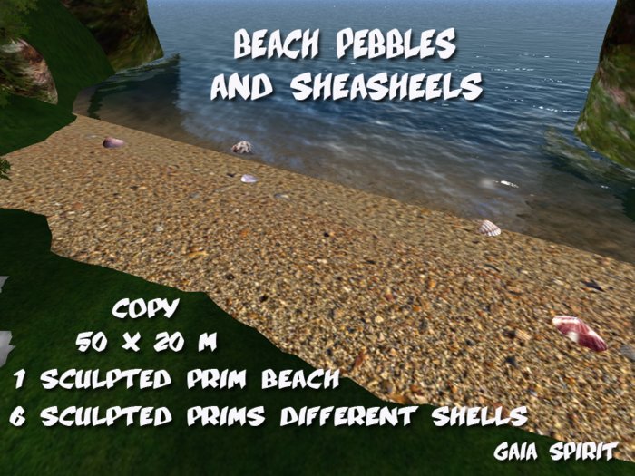 Sand Beach Pebbles and Sheashells