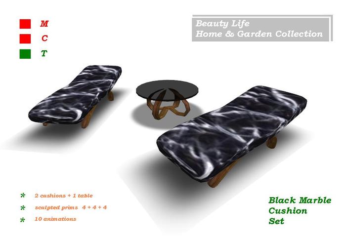Black Marble Cushion Set