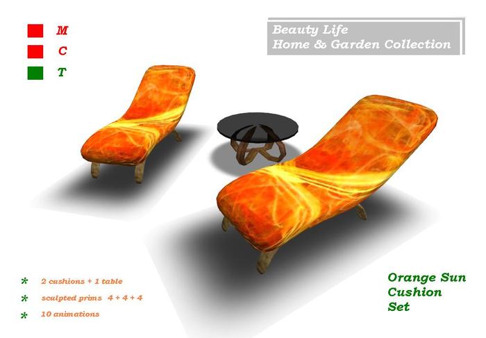 Orange Sun Cushion Set