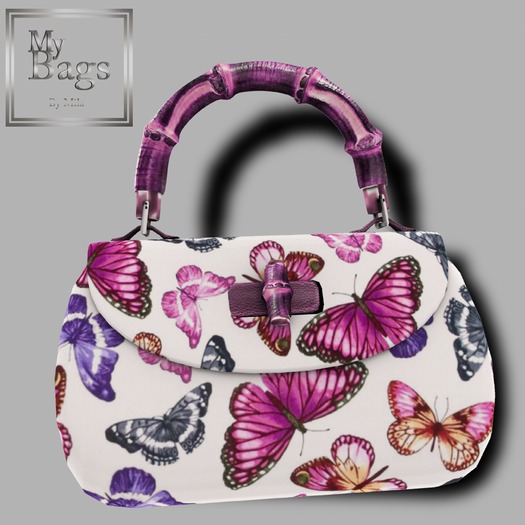 MY BAGS BAMBOO PINK BUTTERFLIES
