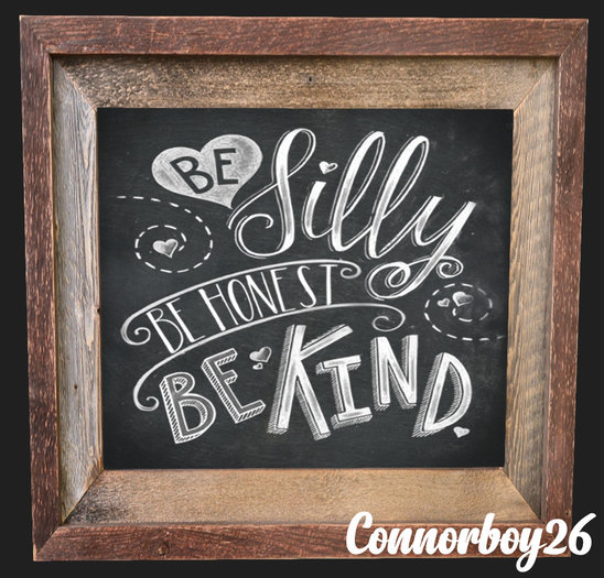 LOVE PICTURE FRAME CHALK RUSTIC - Be Silly, Be Kind