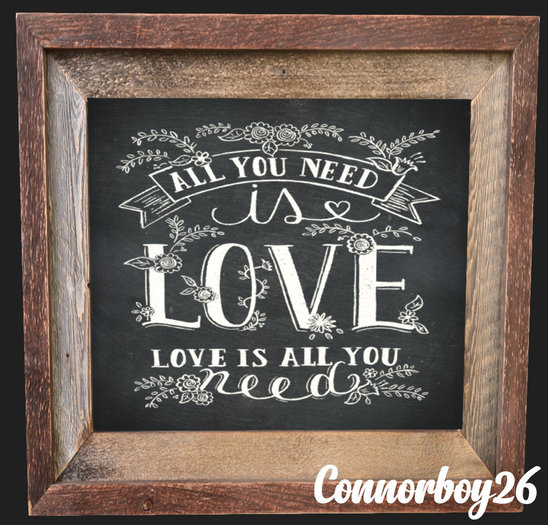 LOVE PICTURE FRAME CHALK RUSTIC - All You Need is Love