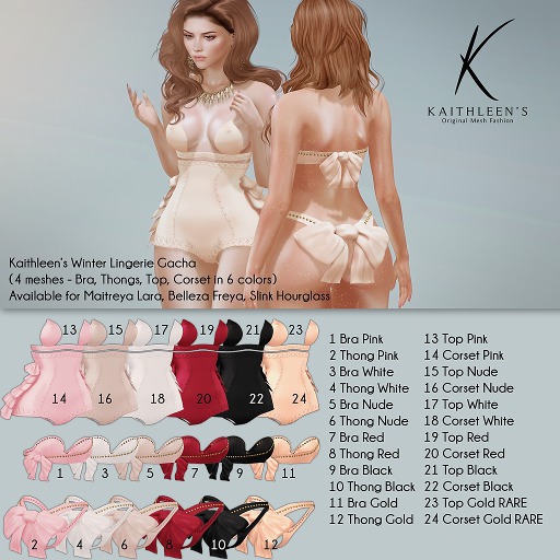 23 Kaithleen's Winter Lingerie Gacha Top Maitreya Gold RARE