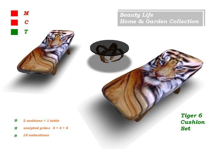 Tiger 6 Cushion Set