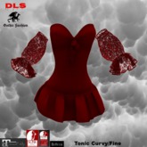 Mini dress red lace sleeves 