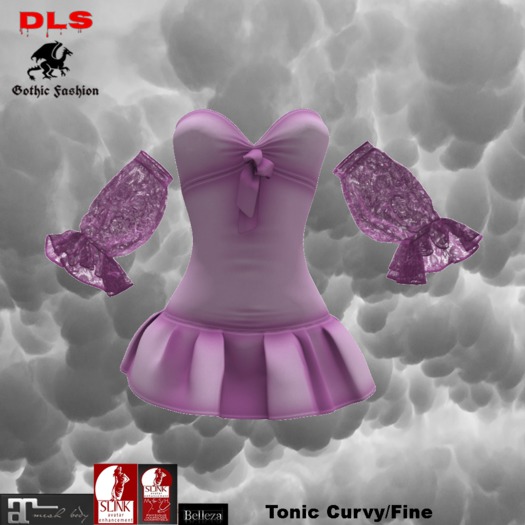 Mini dress lace purple sleeves boxed