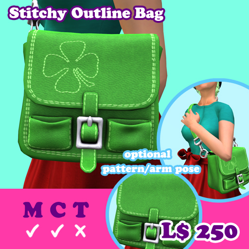 [AMH] Stitchy Outline Bag - green