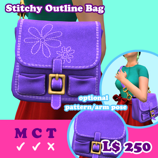 [AMH] Stitchy Outline Bag - purple