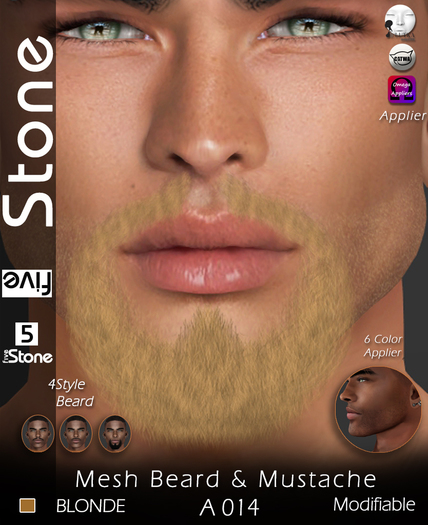 5 Five Stone Mesh Beard A 014 Blonde