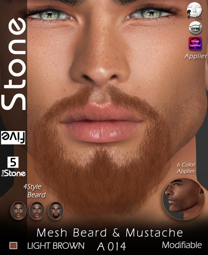 5 Five Stone Mesh Beard A 014 Light Brown