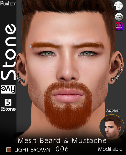 Five Stone (Purfect) Mesh Beard 006 LIGHT BROWN