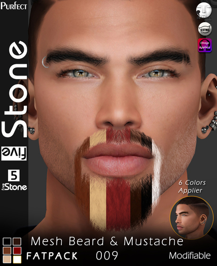 Five Stone (Purfect) Mesh Beard 009 Fatpack