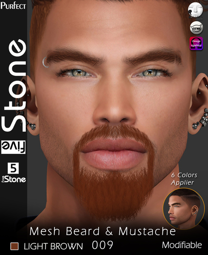 Five Stone (Purfect) Mesh Beard 009 Light Brown