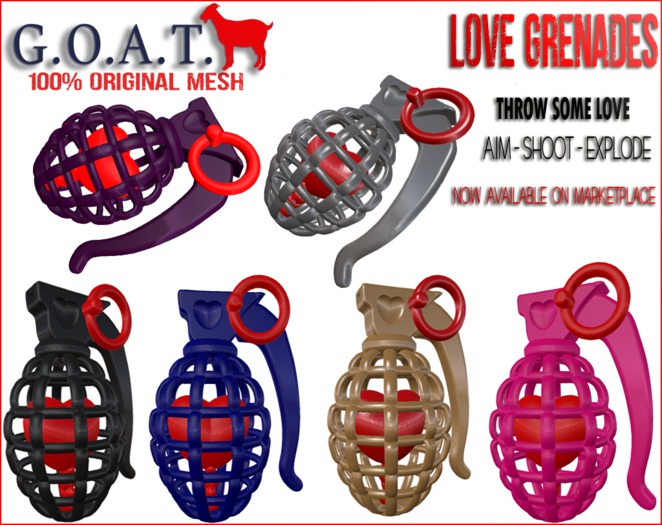 G.O.A.T. Valentine Love Grenade Silver