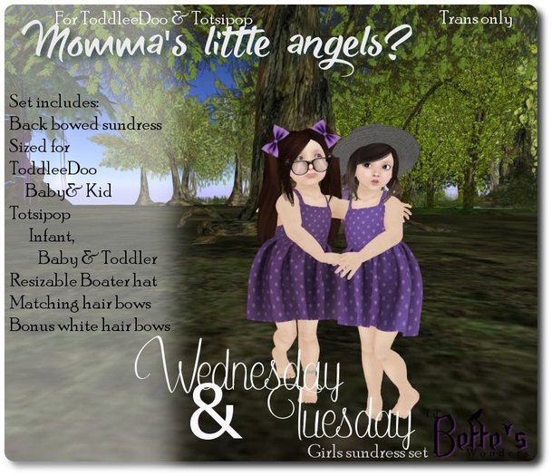 LBw Momma's perfect angels? Wednesday & Tuesday  {boxed]