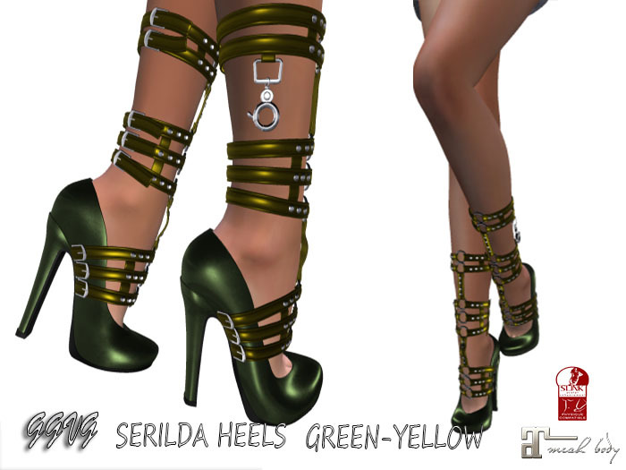 SERILDA HEELS YELLOW-GREEN