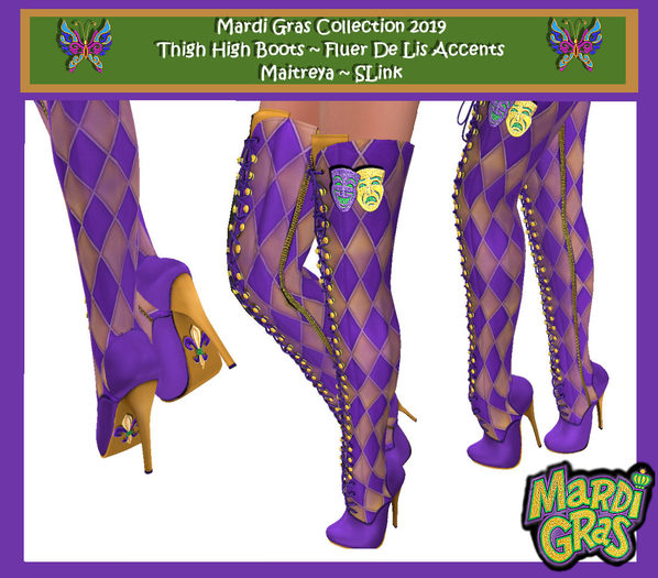 MARDI THIGH HIGH BOOTS PURP DIAMOND 2019 BOX