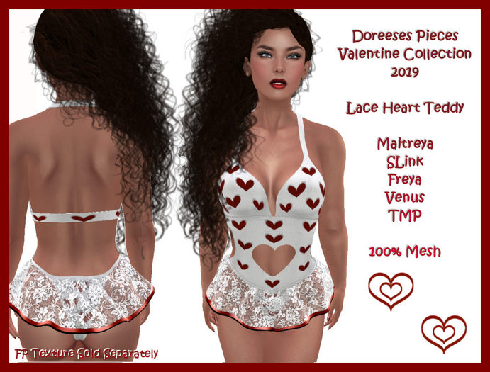 VALENTINE WHITE LACE & HEARTS BOX