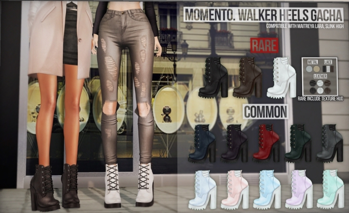 Momento. walker heels aqua