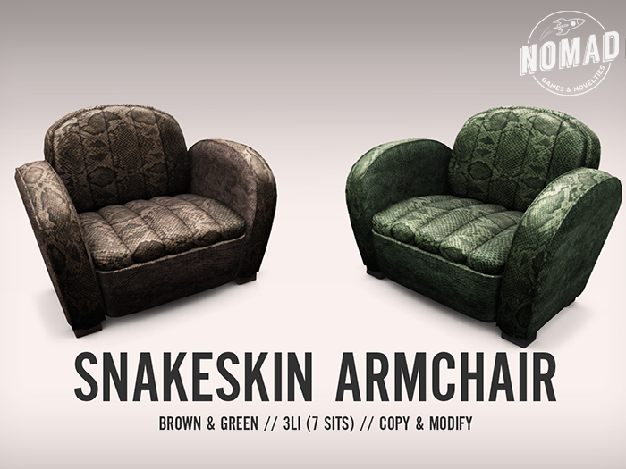 NOMAD // SNAKESKIN ARMCHAIR (DISCOUNTED)
