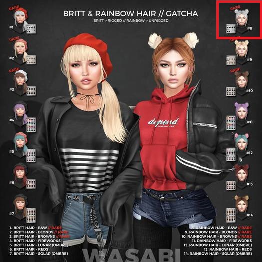 Wasabi // Rainbow Mesh Hair - B&W RARE
