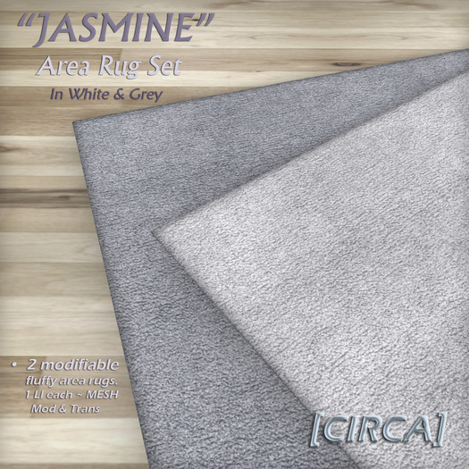 [CIRCA] Pkg - "JASMINE" - Area Rug Set of 2 - White & Grey
