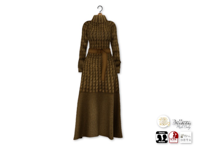 {amiable}Mesh Cable Knit Maxi One-piece01