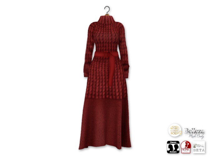 {amiable}Mesh Cable Knit Maxi One-piece02