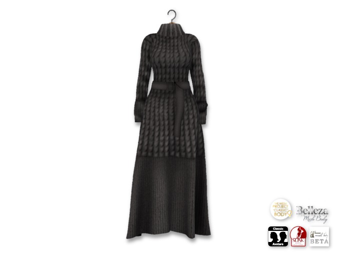 {amiable}Mesh Cable Knit Maxi One-piece06