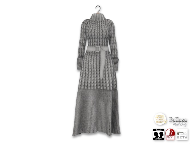 {amiable}Mesh Cable Knit Maxi One-piece08