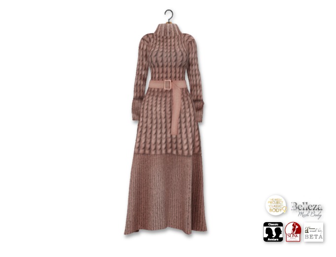 {amiable}Mesh Cable Knit Maxi One-piece10