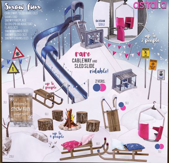 Astralia - Snow Fun (decorative flags for slide) blue