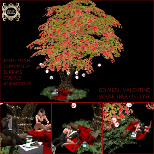 GD MESH VALENTINE SCENE TREE OF LOVE