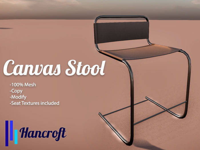 [Hancroft] White Canvas Stool