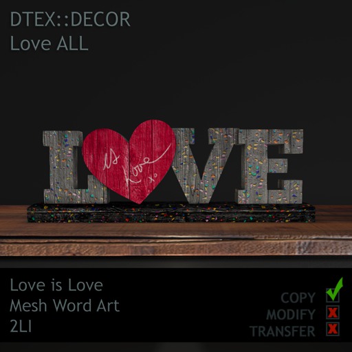 DTex::Decor - LoveALL - Love is Love Word Art