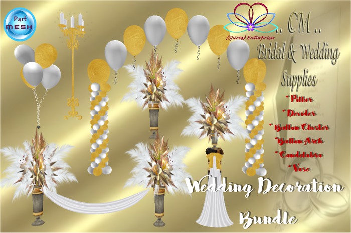 {SE} Wedding Decoration Bundle Gold 
