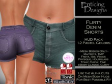 *ED HUD Pack MBO Flirty Denim Shorts - Pastel Colors