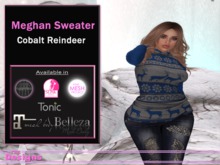 Meghan Sweater Cobalt Reindeer